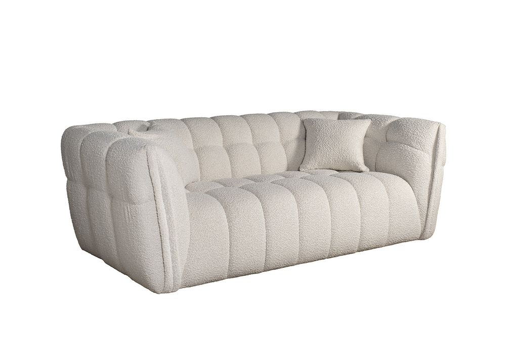 Диван Garda Decor Прато (Prato) двухместный букле белый 204*106*74 см