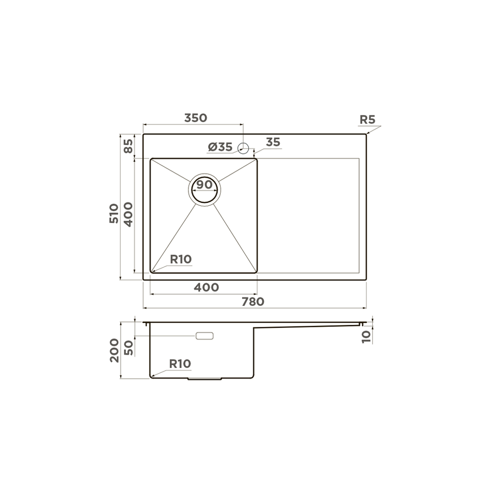 Мойка Omoikiri Akisame 78-GM-L | Вороненая сталь