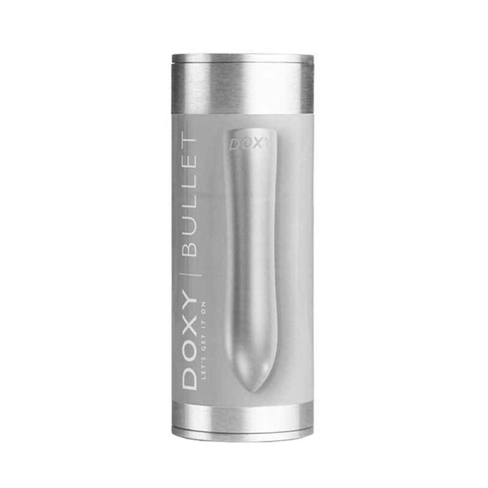 Серебристая металлическая вибропуля 12см Doxy Bullet Silver DXBLTS25