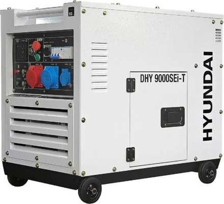 Электростанция дизельная с воздушным охлаждением HYUNDAI DHY 9000SEi-T в кожухе, инверторная