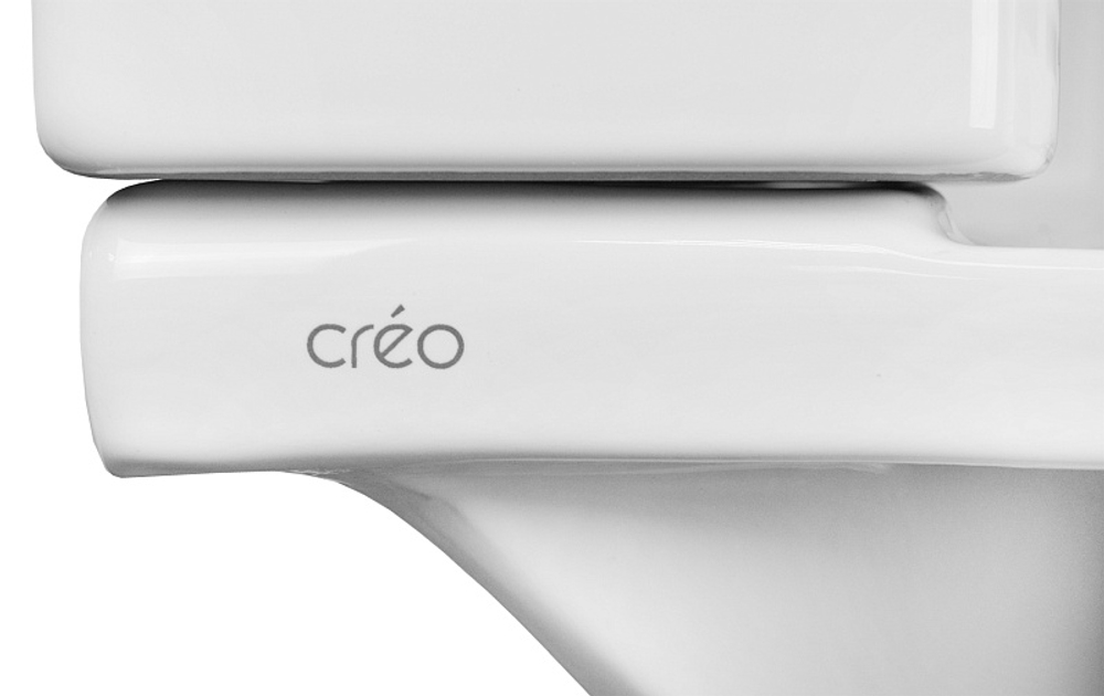 Унитаз-компакт Creo Ceramique TOURS 370х700х790 напольный, с тонкой крышкой и быстросъемным сиденьем микролифт (TO1003N+TO1002RS)