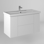 Тумба подвесная BRIZ Риччи 100 см, 2 ящика, белый глянец, под раковину Фостер