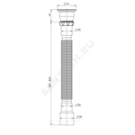 Сифон для умывальника гофрированный 1 1/2"x40/50 L=300-800мм выпуск с нержавеющей решёткой Unicorn D220