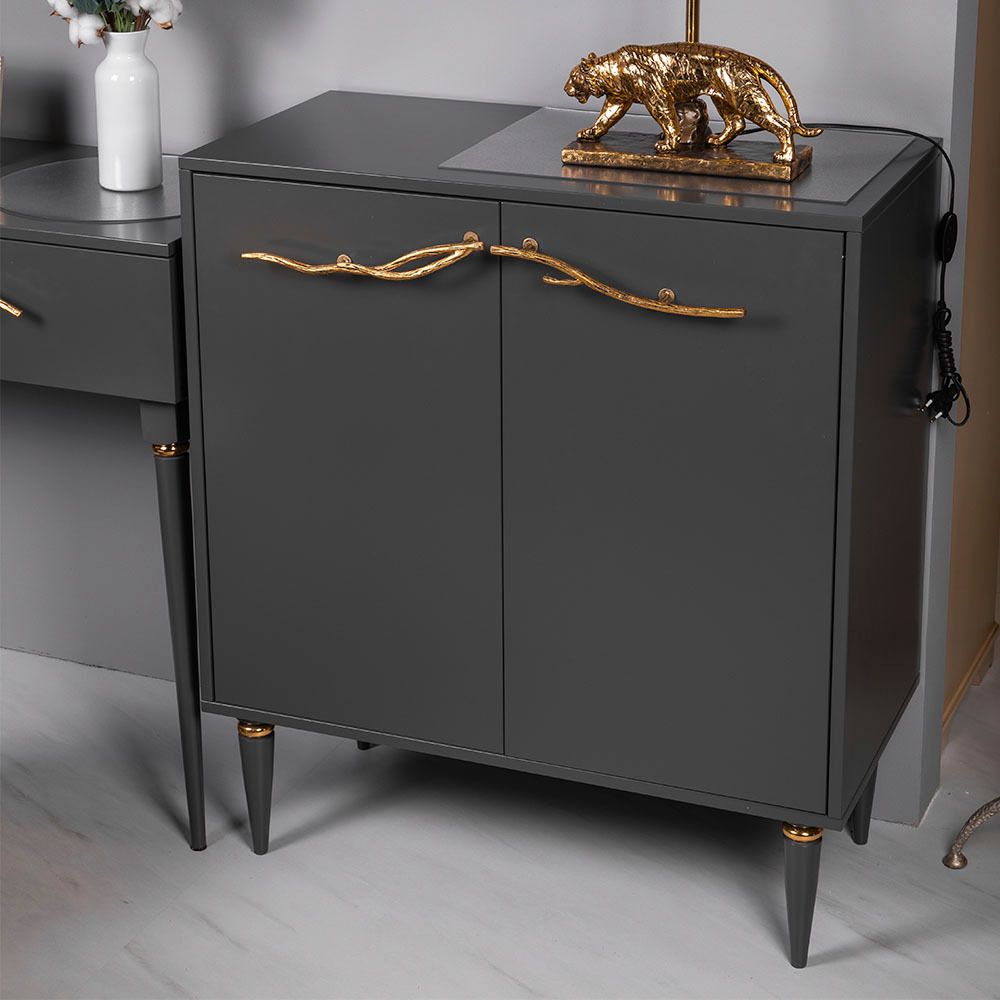 Комод Арт Классик с 2 полками Серый Амбер