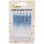 Свечи в торт «Праздничный блеск» 6 шт. 8,1 см, нефрит