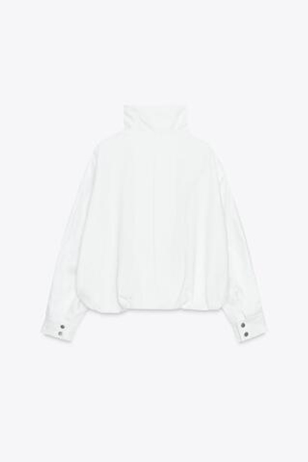 ZARA БОМБЕР ИЗ 100% ЛЬНА — ZW COLLECTION, БЕЛЫЙ