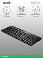 Клавиатура A4Tech Fstyler черный/серый (FBK25)