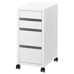 МИККЕ MICKE Комод на колесиках, 35х75 см, белый