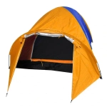 Палатка туристическая Кама-4 двухслойная, (240+80)*210*130 см, цвет оранжево-синий