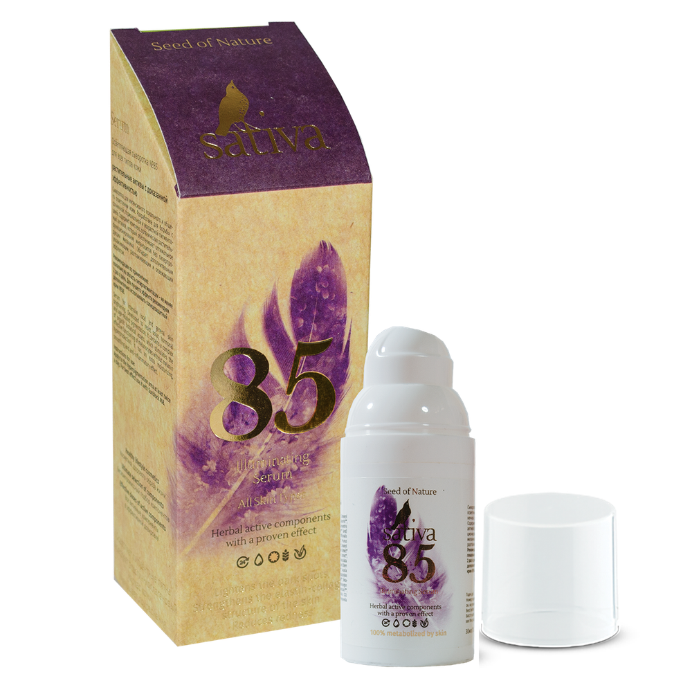 Сыворотка для лица Sativa №85 Осветляющая (30мл)