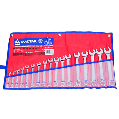 МАСТАК (0211-17P) Набор комбинированных ключей, 6-22 мм, 17 предметов