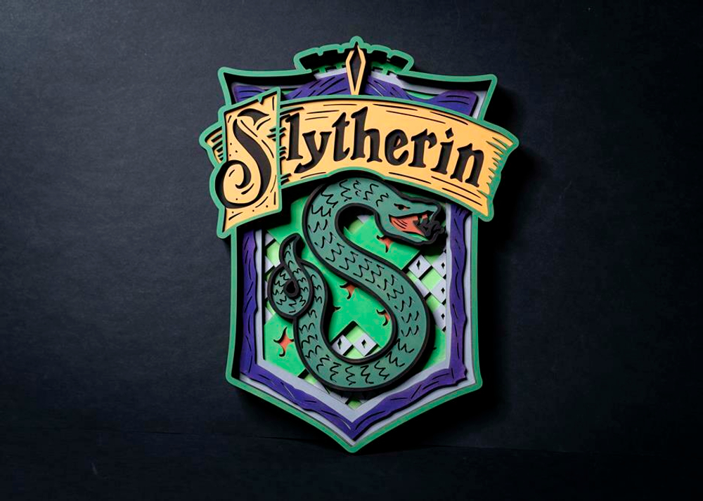 Слизерин от SamCraft - сборные объемные картины из дерева своими руками, покрась, собери и склей