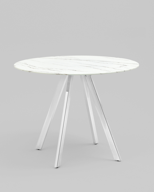 Стол обеденный Хьюстон D100 белый стеклянный