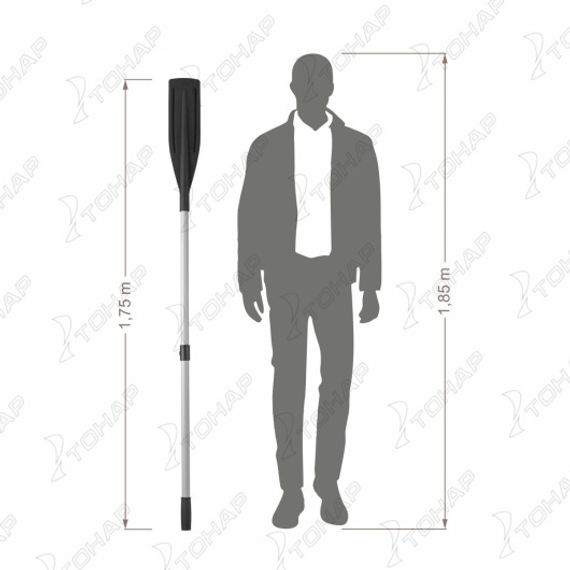 Весло ВСА-05У для лодки Алтай (алюм; п/уключ; 1,75м)