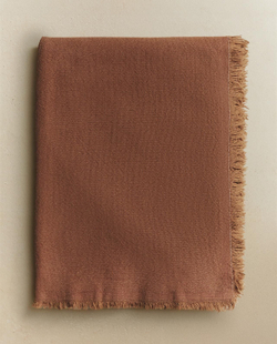 Zara Home - Универсальный плед из льна и хлопка, терракота, 140x190 см