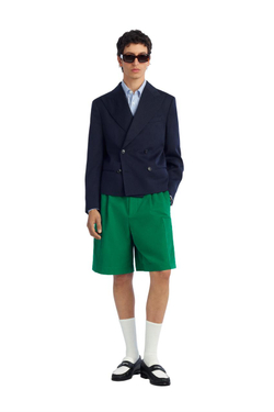 ZARA X BENITO ANTONIO ШОРТЫ-БЕРМУДЫ-КАРГО СВОБОДНОГО КРОЯ С ЗАЩИПАМИ, ЗЕЛЕНЫЙ