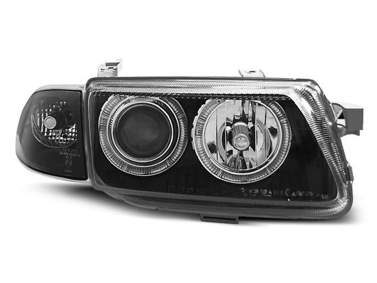 Передние фары Opel Astra F angel eyes black