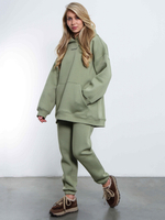 Брюки джоггеры женские олива с начесом