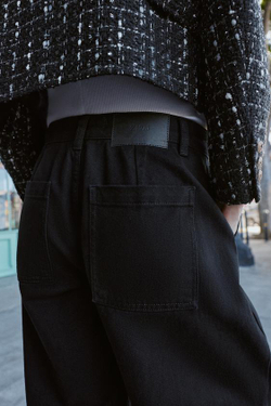 ZARA ДЖИНСЫ Z1975 BALLOON FIT СО СРЕДНЕЙ ПОСАДКОЙ, ЧЕРНЫЙ