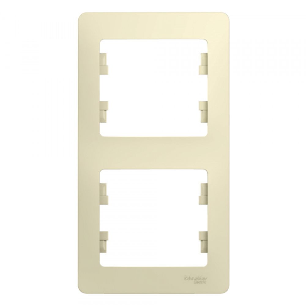 Schneider Electric Glossa Бежевый Рамка 2-местная вертикальная IP20 скрытая установка GSL000206