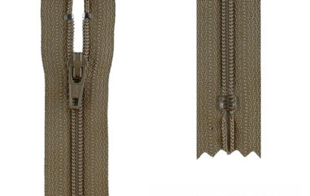 Молния витая, неразъемная YKK Тип 3 20 см, цв.какао