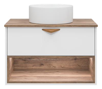 Тумба под раковину Brevita Bergen 80 с подсветкой подвесная (белая)