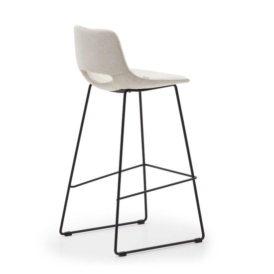 Zahara Барный стул бежевый с черными стальными ножками 76 см Испания