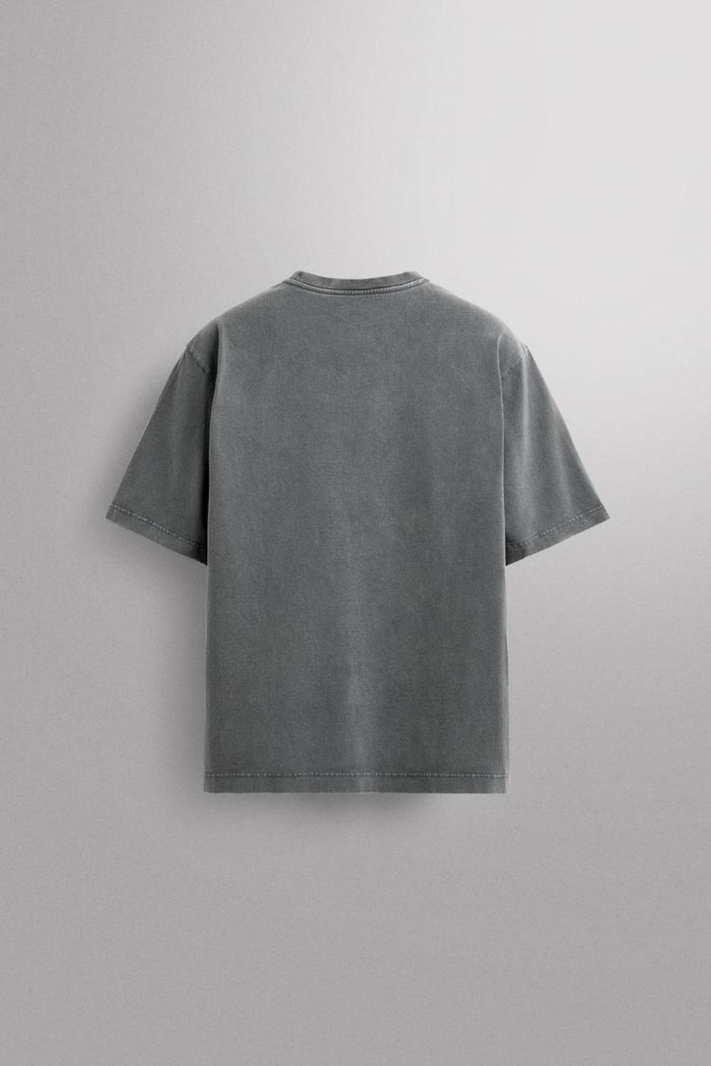 ZARA ХЛОПКОВАЯ ФУТБОЛКА, АНТРАЦИТОВО-СЕРЫЙ