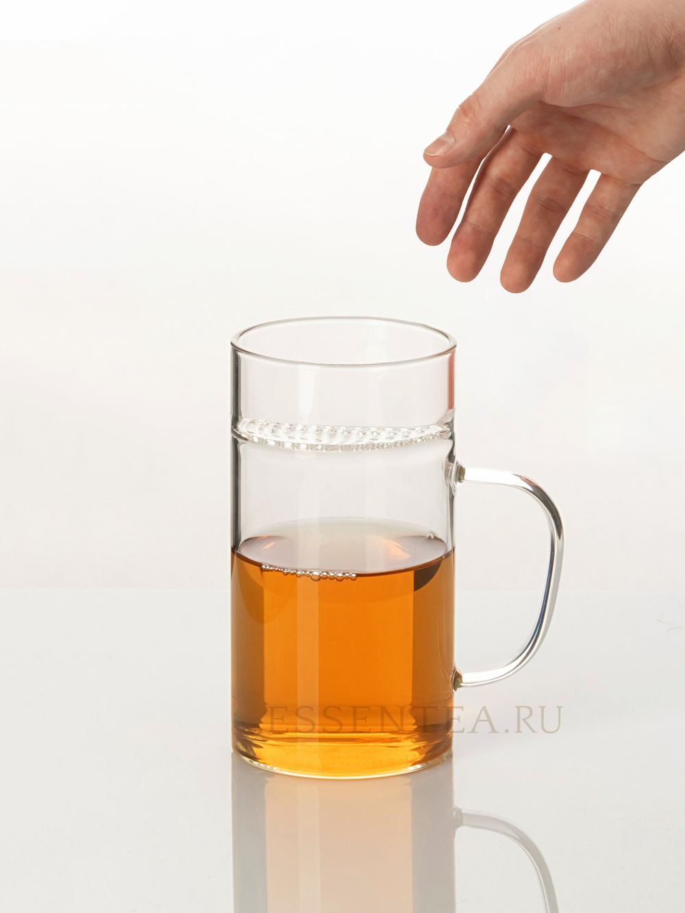 Чашка стеклянная "Банги" с ручкой  и стеклянным фильтром 340 мл