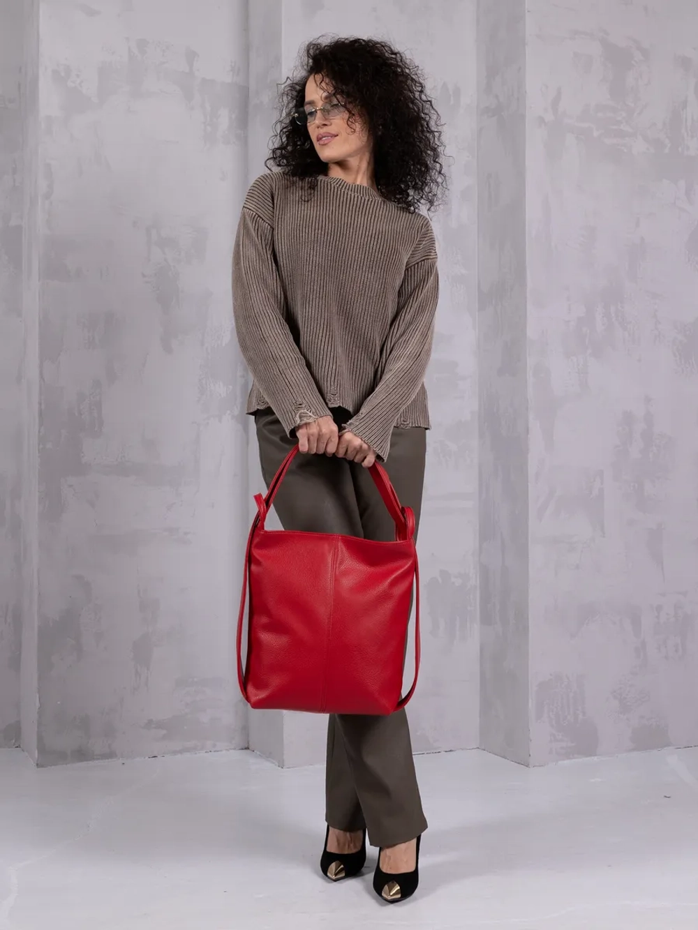 Сумка рюкзак через плечо большая трансформер