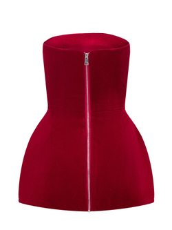 Корсет с баской из бархата