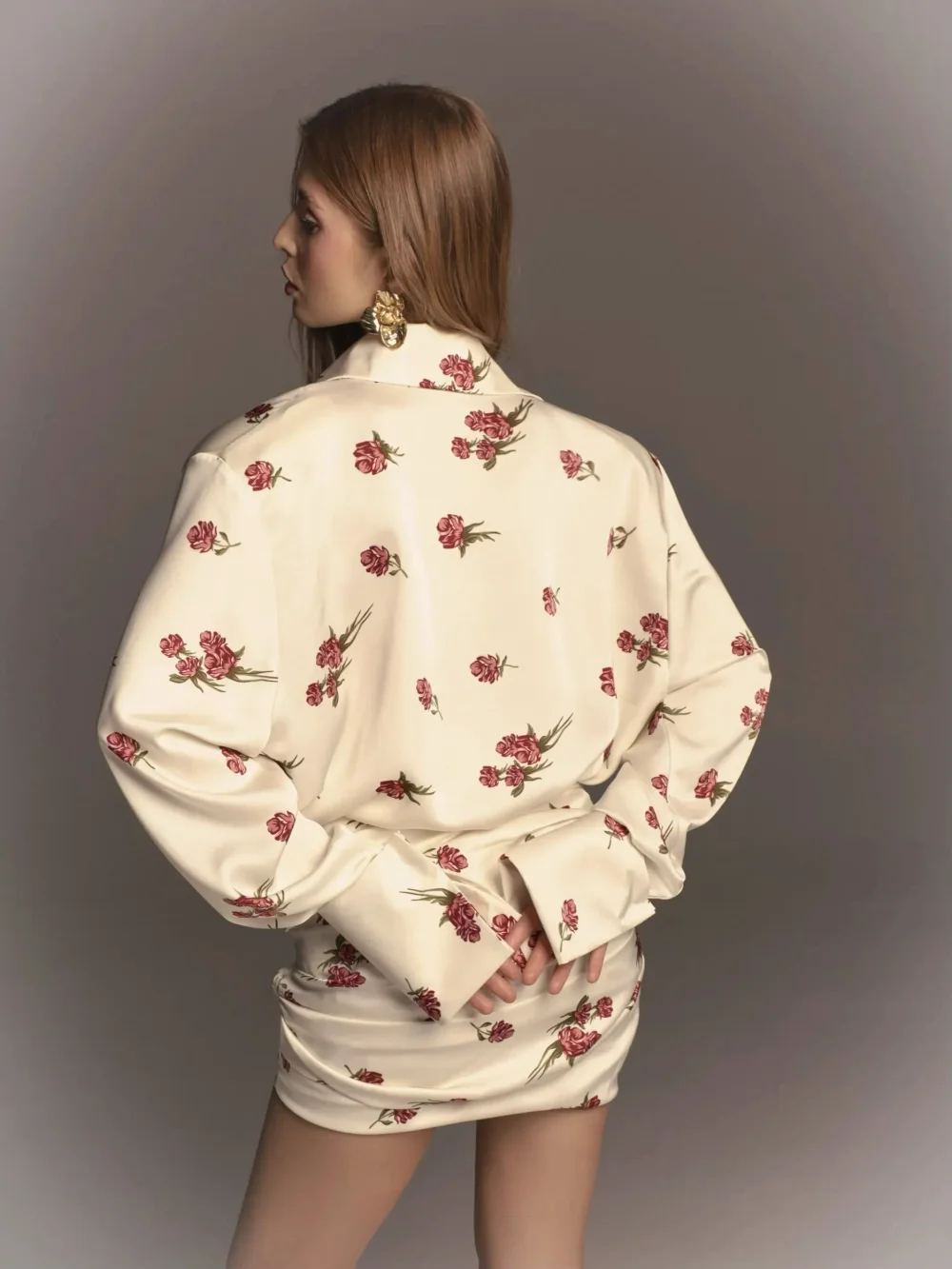 Юбка мини со сборкой Роузи, Молочный