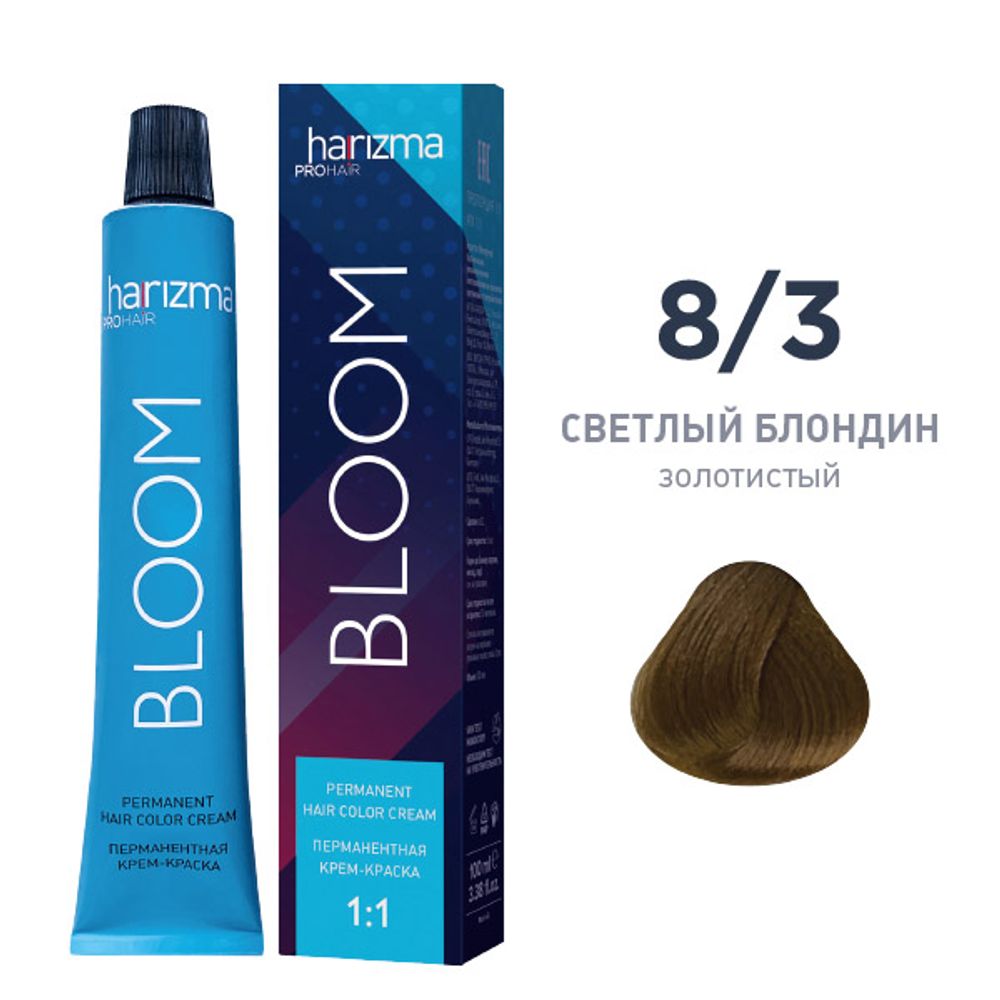 Перманентный краситель Bloom 8/3 Светлый блондин - золотистый 100 мл