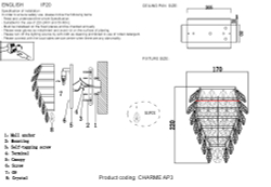Бра Crystal Lux CHARME AP3 CHROME/TRANSPARENT