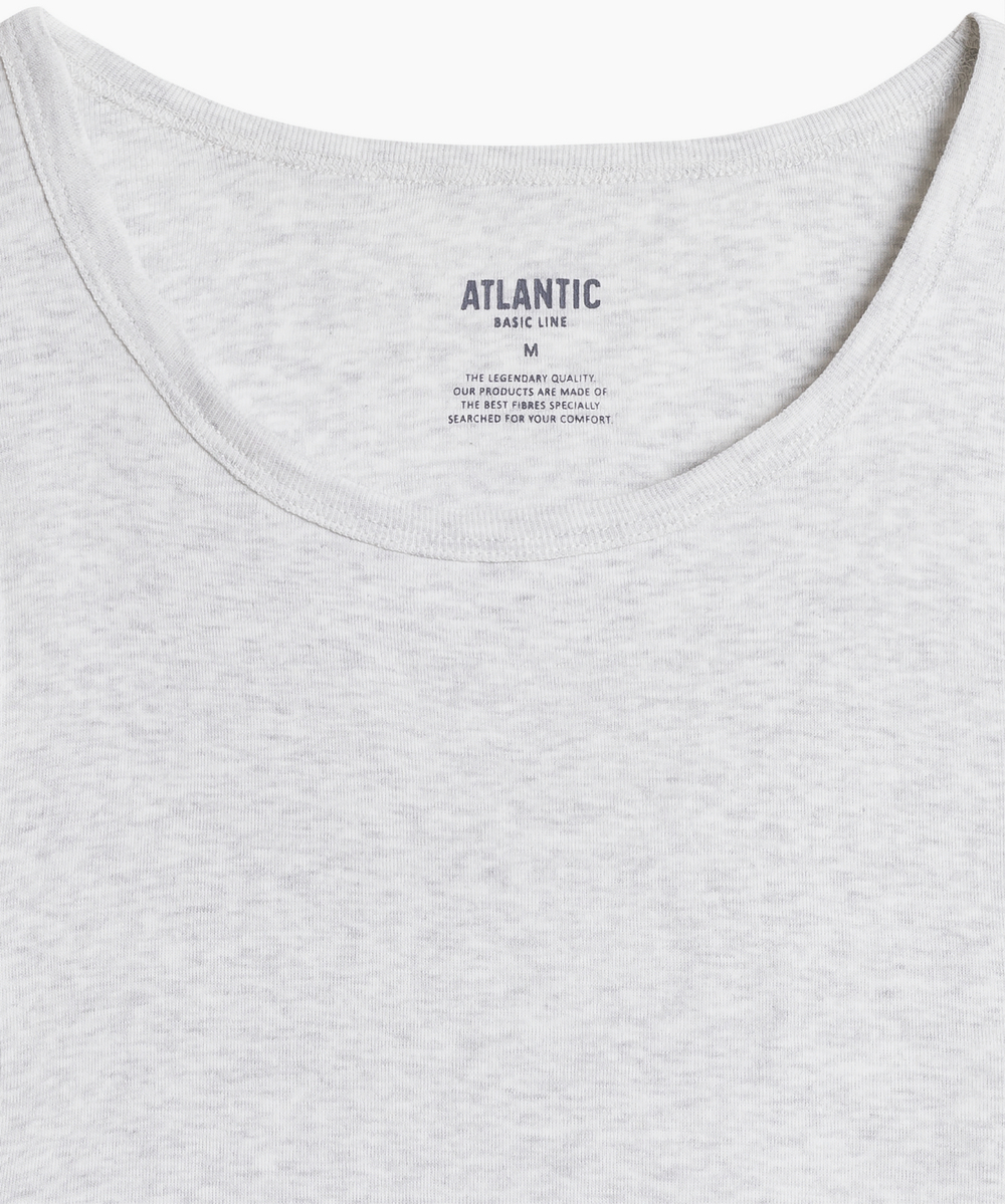 Майка мужская Atlantic, 1 шт. в уп., хлопок, светло-серый меланж, Basic BMV-046