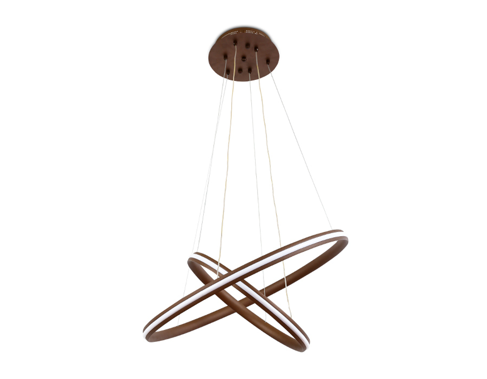 Подвесной светодиодный светильник с пультом FL406 CF кофе 84W D600*1100 (ПДУ РАДИО 2.4)