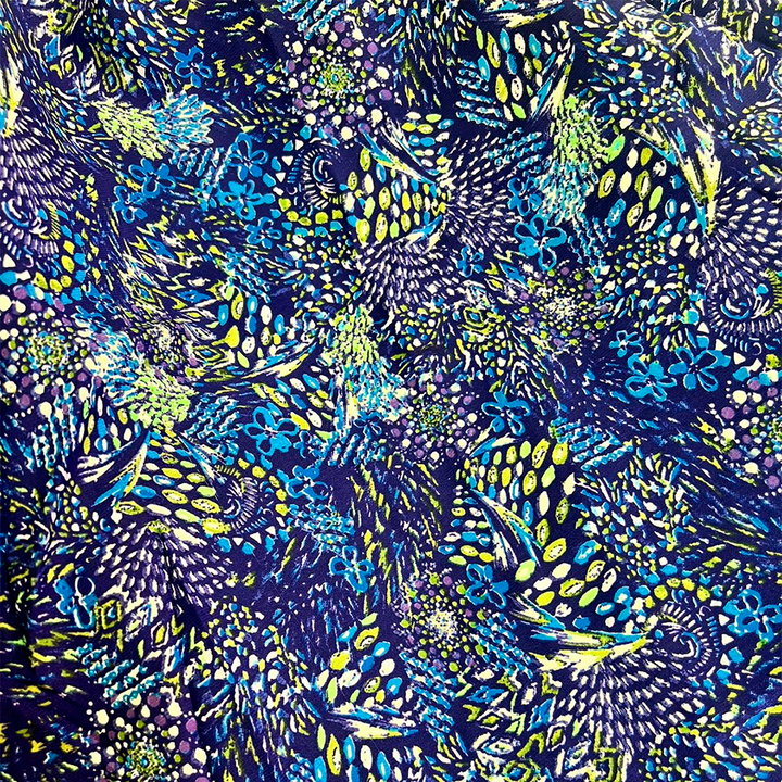 Юбка-брюки №7 узор абстракция цвет синий FREE SIZE