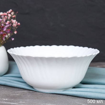 Салатник 550 мл 155 мм Тюльпан тарелка глубокая белая 713892