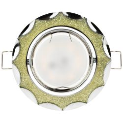 Светильник встраиваемый декоративный ЭРА DK17 CH/SH SL под лампу MR16 GU5.3 серебряный блеск/хром