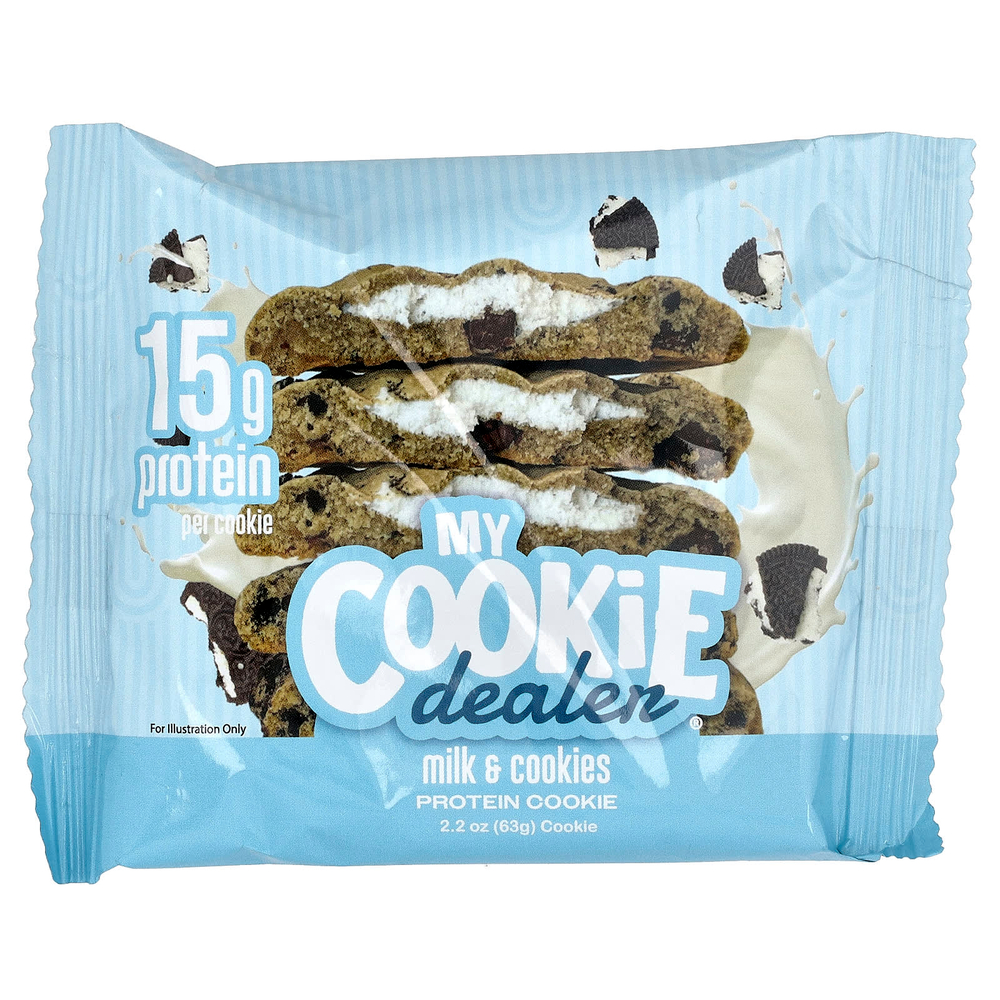 My Cookie Dealer Protein, протеиновое печенье, молоко и печенье, 12 шт. по 63 г (2,2 унции)