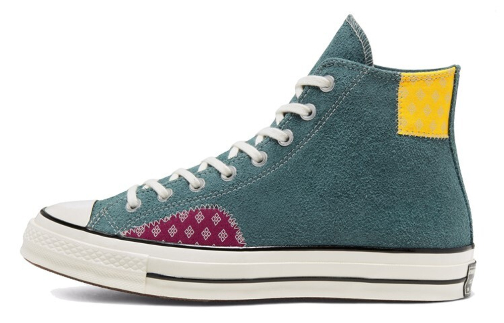 Converse 1970s Twisted Prep Chuck non-slip lightweight mid-top canvas shoes for men and women the same yellow-green