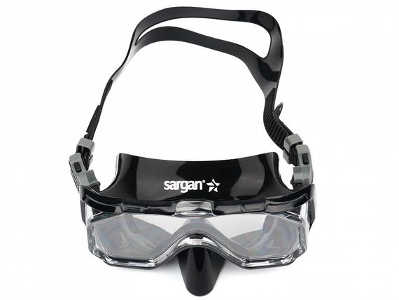 Набор маска+трубка в сумке Sargan Панорама-М черный/черный