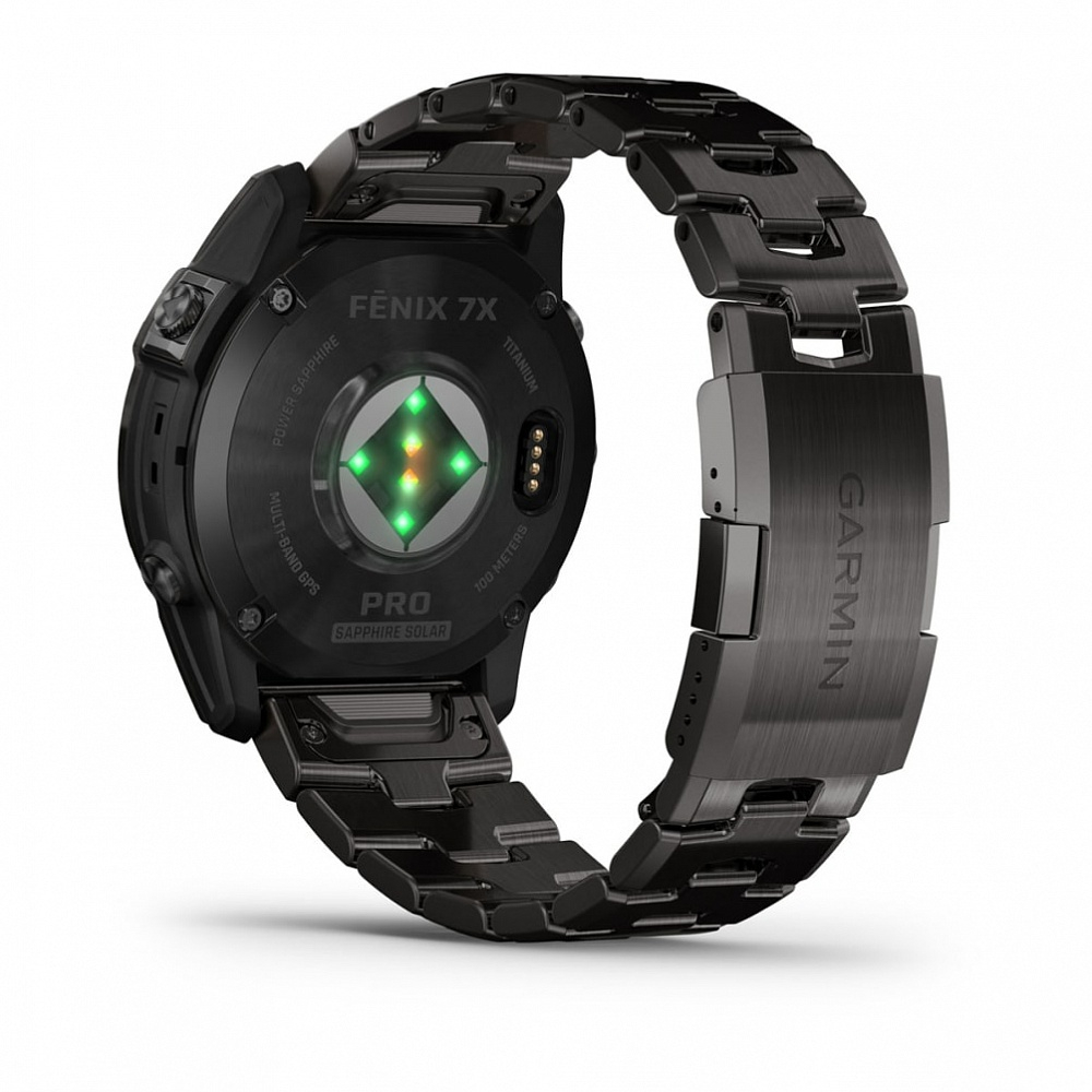 Смарт часы Garmin Fenix 7X Pro Sapphire Solar Edition Титановый угольно-серый корпус с DLC-покрытием и титановым браслетом