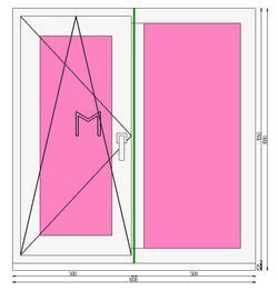 Пластиковое окно 1050 х 1000 ТермА Эко + Москитная сетка