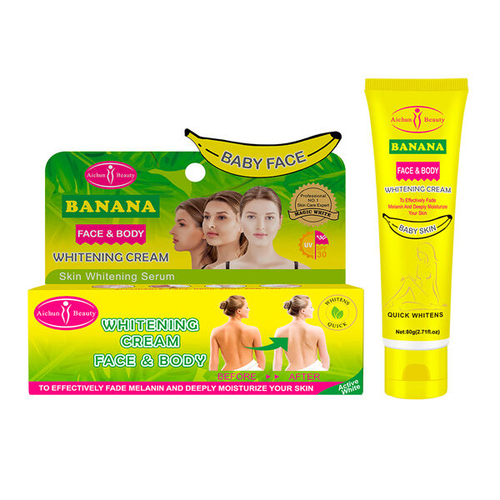 Крем для выравнивания тона лица и тела с экстрактом банана Aichun Beauty Banana Face & Body Whitening Cream SPF 30+, 80г