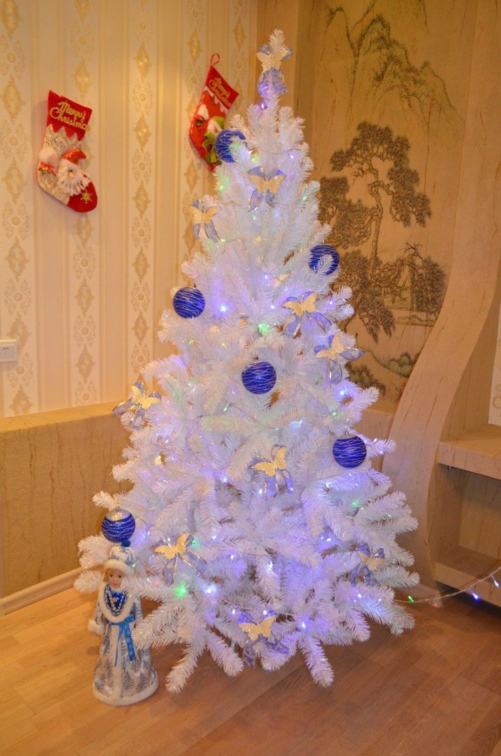 Искусственная белая елка «Жемчужная» (пвх) от 1,2 м до 3,5 м