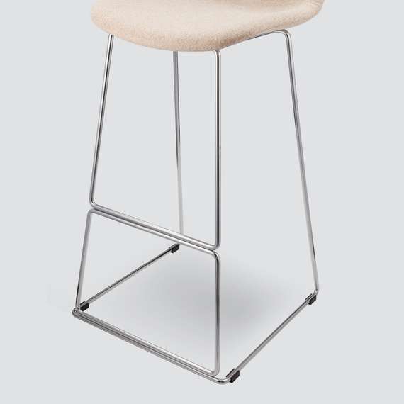 Барный стул Neo Soft 77 см, бежевый, ножки хром