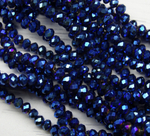 БЛ006НН34 Хрустальные бусины "рондель", цвет: синий металлик, размер 3х4 мм, кол-во: 95-100 шт.