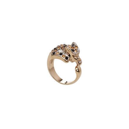 "Леопард" кольцо в золотом покрытии из коллекции "Дикие кошки" от Jenavi