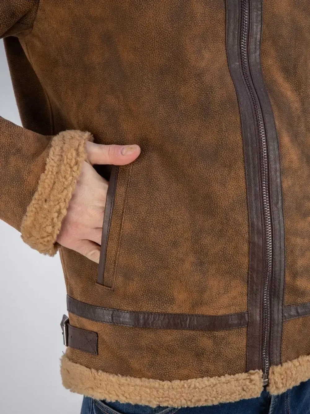 Дубленка мужская натуральная авиатор зимняя Турция